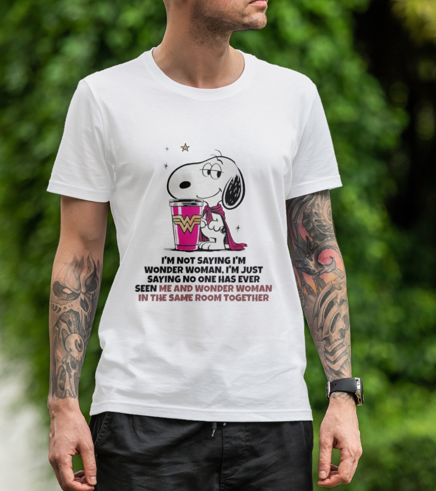 Snoopy And Wonder Woman Never Seen In The Same Room Together T-Shirt