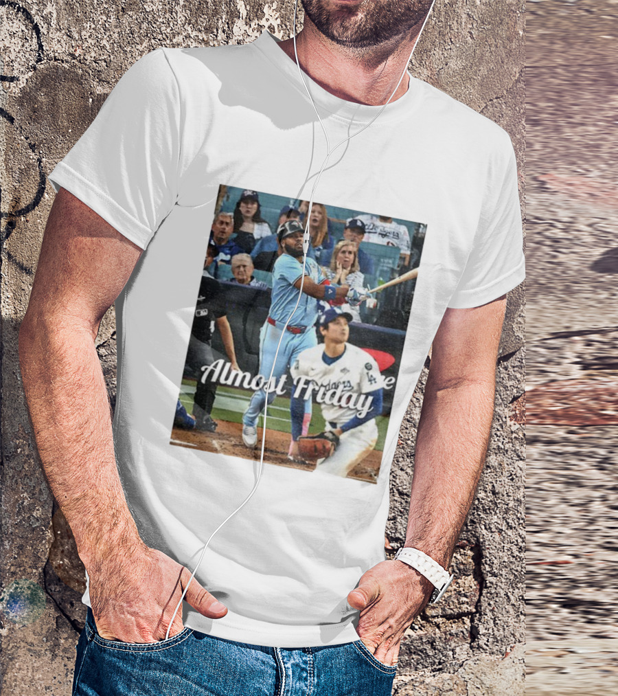 Vladimir Guerrero Jr. Toronto Blue Jays Almost Friday MLB Baseball Action T-Shirt