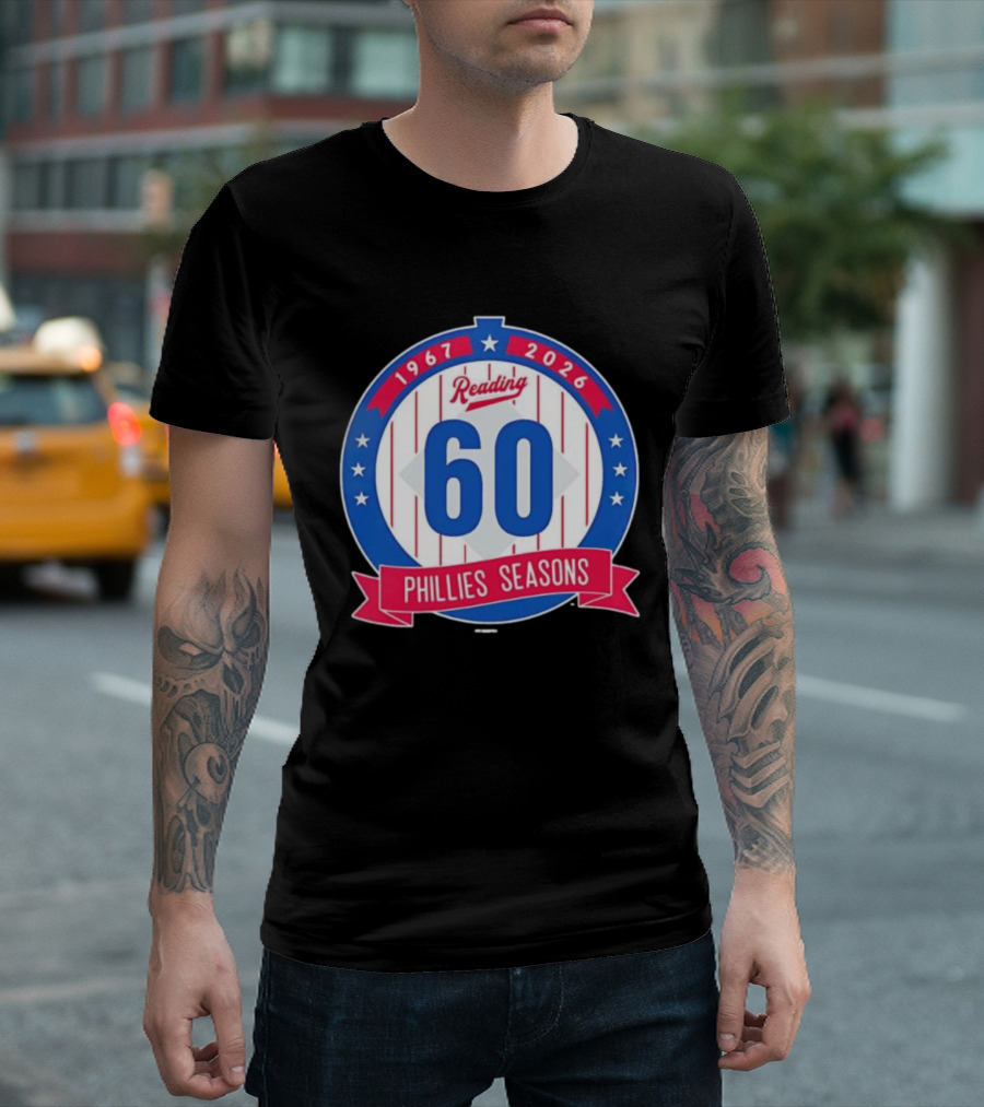 Reading Phillies 60th Anniversary 1967-2026 Phillies Seasons T-Shirt