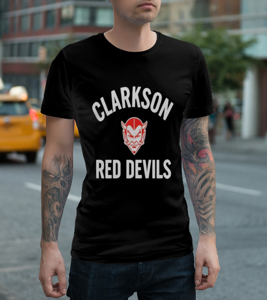 CLARKSON RED DEVILS Vintage Sports Team Emblem T-Shirt