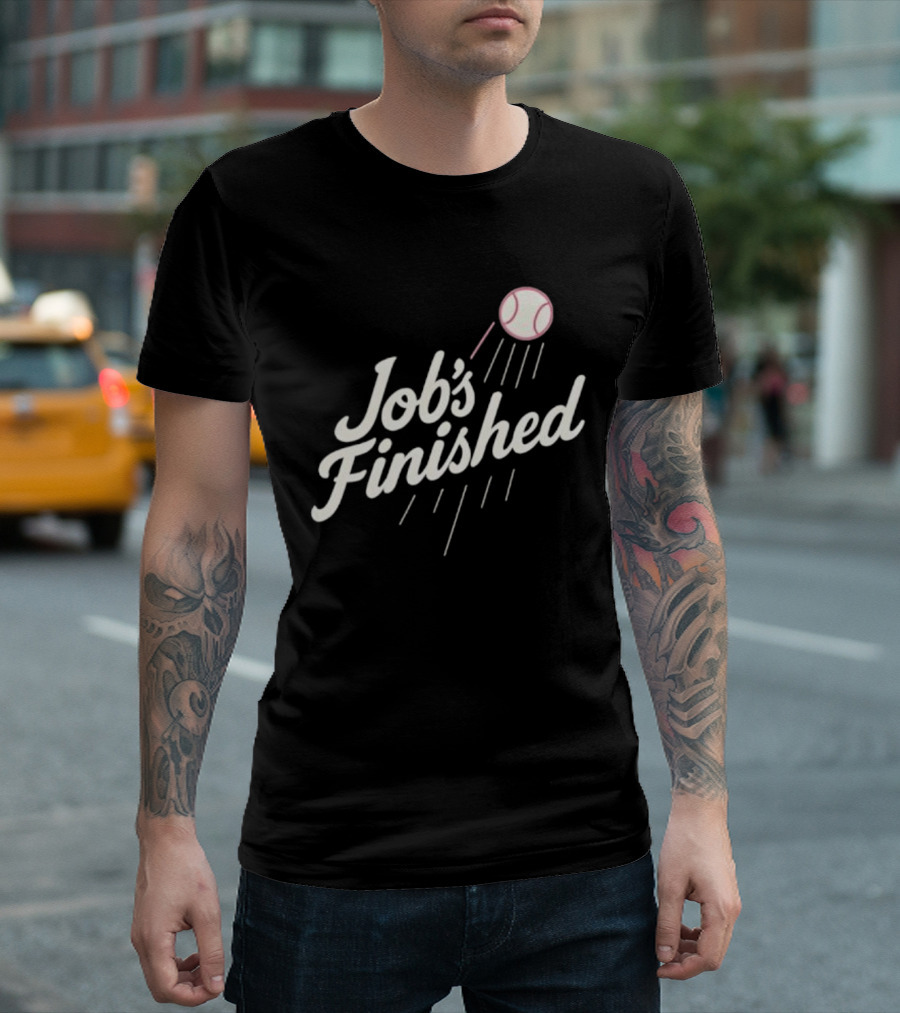Job's Finished LA Dodgers Back To Back Champions Baseball Victory T-Shirt