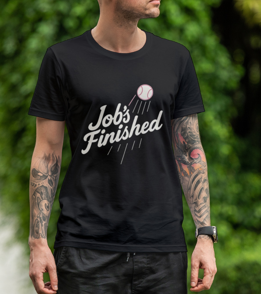 Job's Finished LA Dodgers Back To Back Champions Baseball Victory T-Shirt