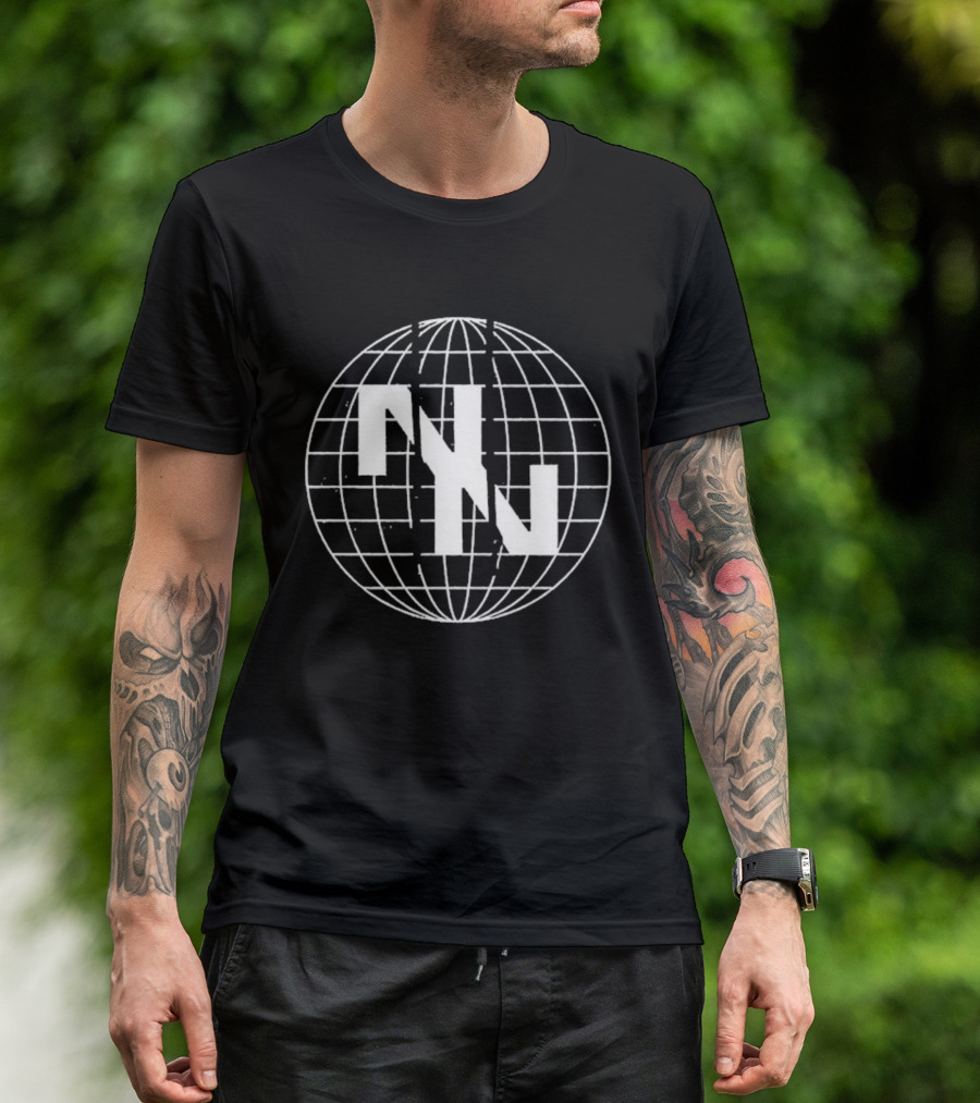 Now Now Digital World Globe Grid Overlay Design T-Shirt