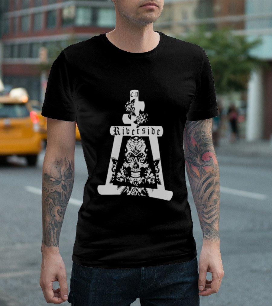 Riverside California Mission Inn Bell Skull Design T-Shirt
