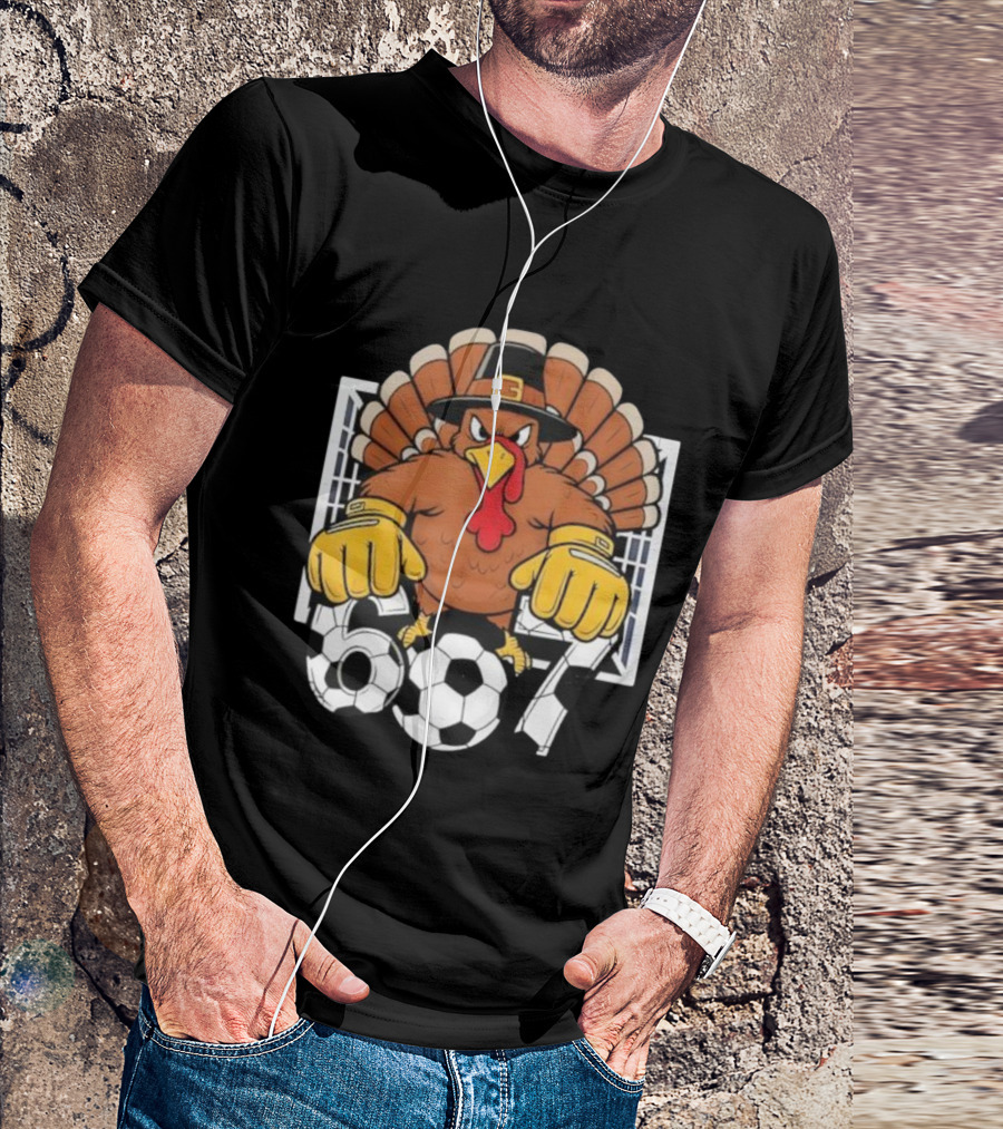 Turkey Soccer Goalie 67 Six Seven Boys Thanksgiving T-Shirt