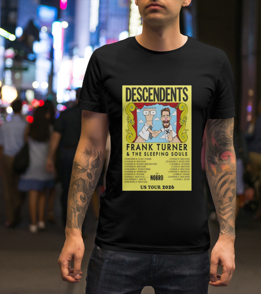 Descendents Frank Turner & The Sleeping Souls NOBRO US Tour 2026 With Concert Dates T-Shirt