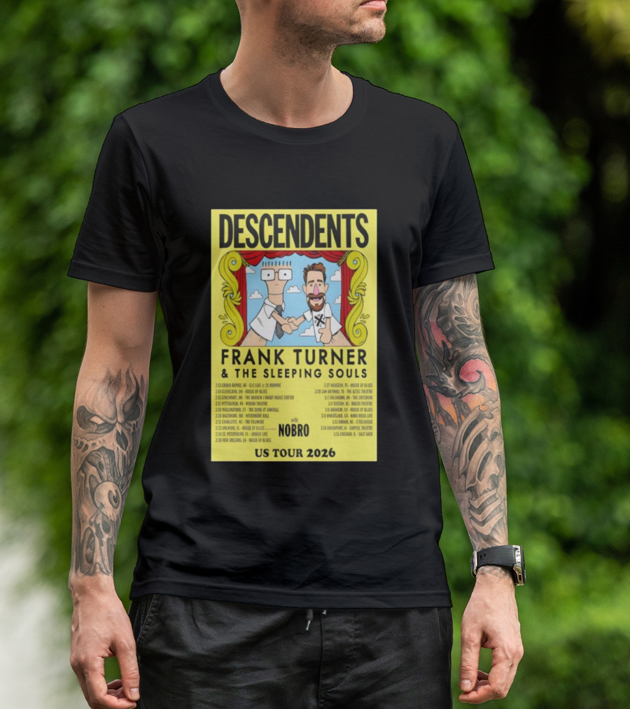 Descendents Frank Turner & The Sleeping Souls NOBRO US Tour 2026 With Concert Dates T-Shirt