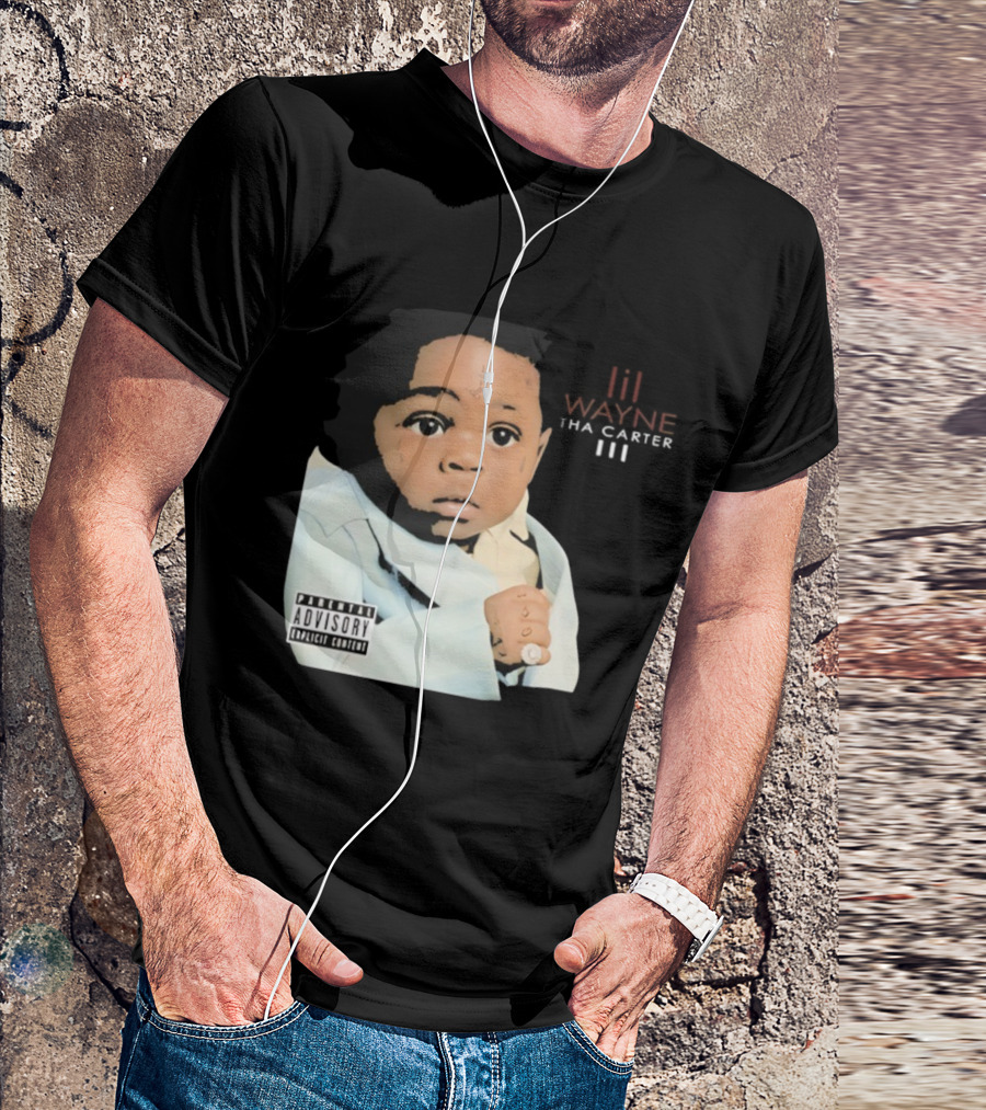 Lil Wayne Tha Carter III Album Cover Baby With Parental Advisory Explicit Content T-Shirt