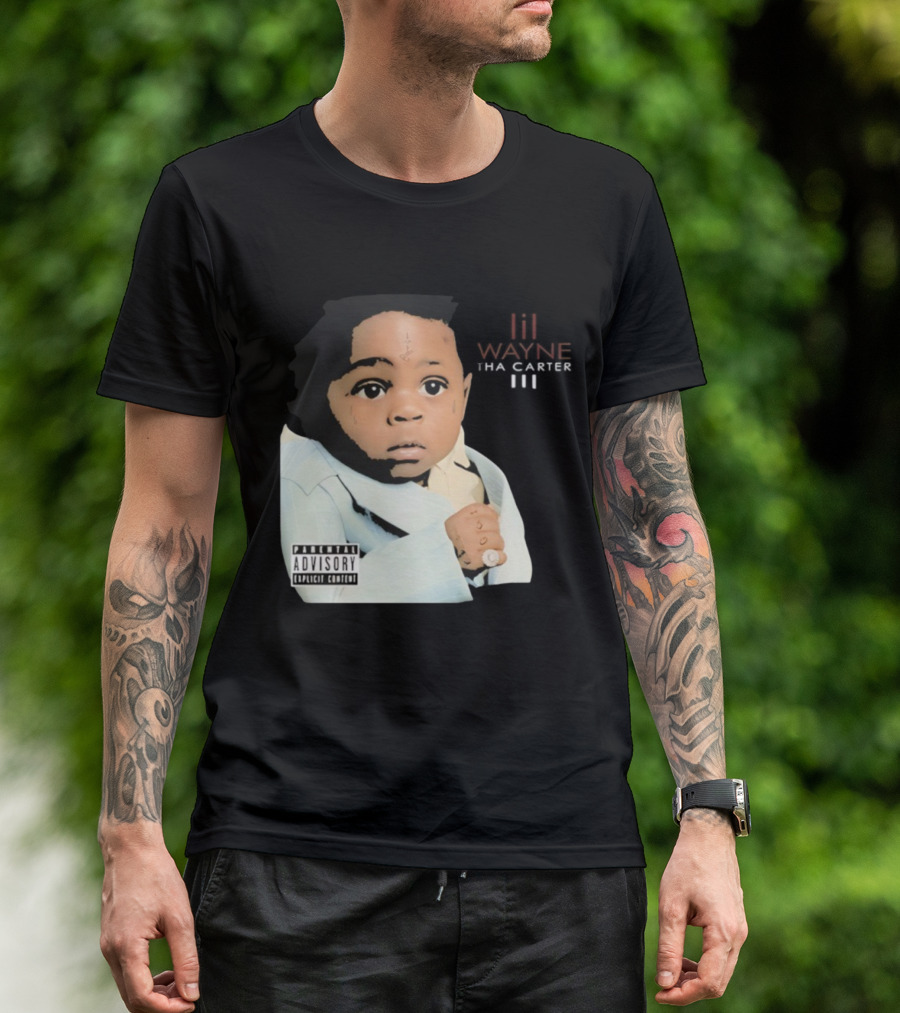 Lil Wayne Tha Carter III Album Cover Baby With Parental Advisory Explicit Content T-Shirt