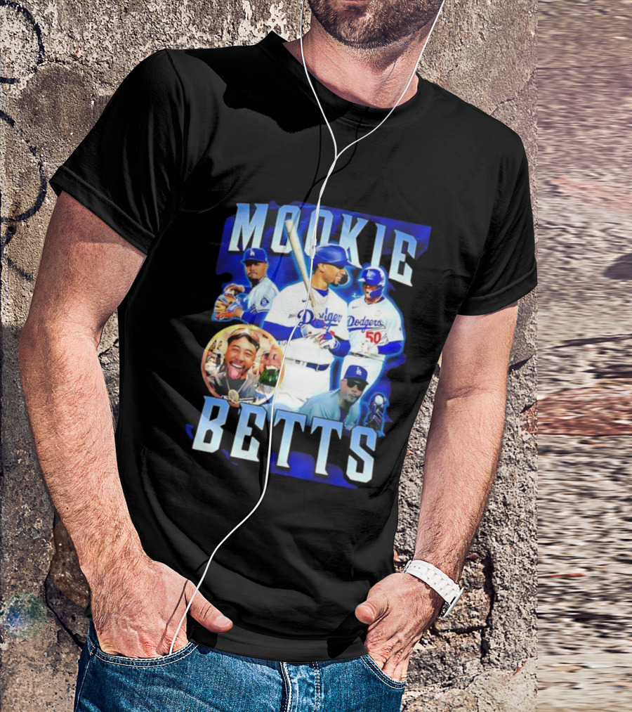 Mookie Betts LA Dodgers Player Collage T-Shirt