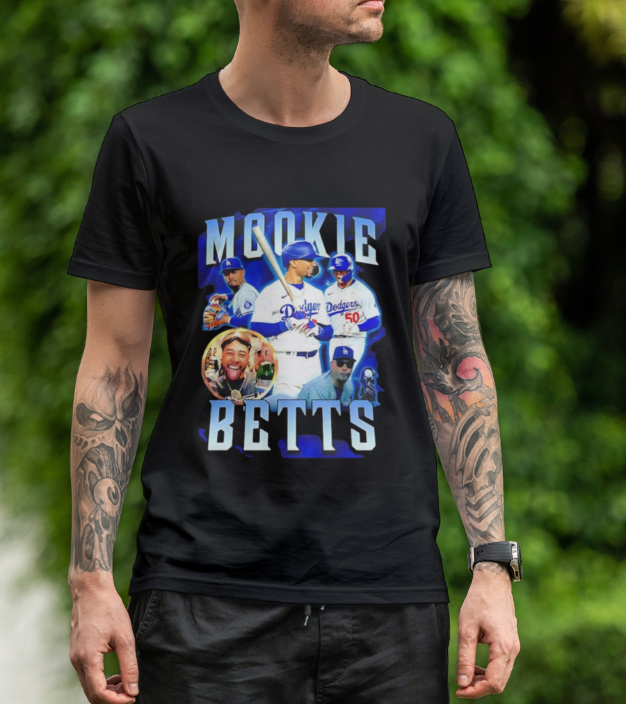Mookie Betts LA Dodgers Player Collage T-Shirt