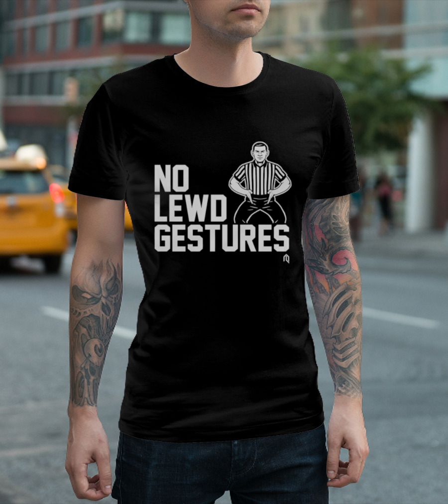 No Lewd Gestures Referee Striped Pose T-Shirt