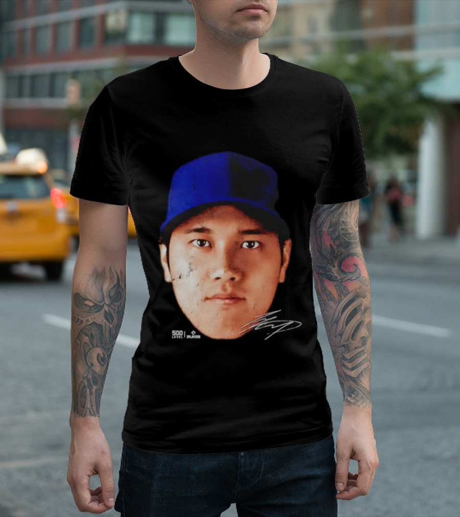 Shohei Ohtani Los Angeles Vintage Head Signature T-Shirt