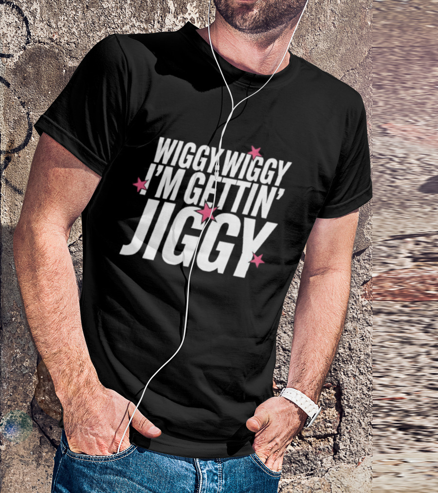 Wiggy Wiggy I'm Gettin' Jiggy Pink Stars T-Shirt