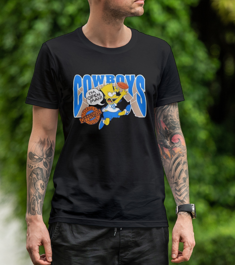 The Simpsons Bart Cowboys I'm Open Man Totally Offensive Dude T-Shirt