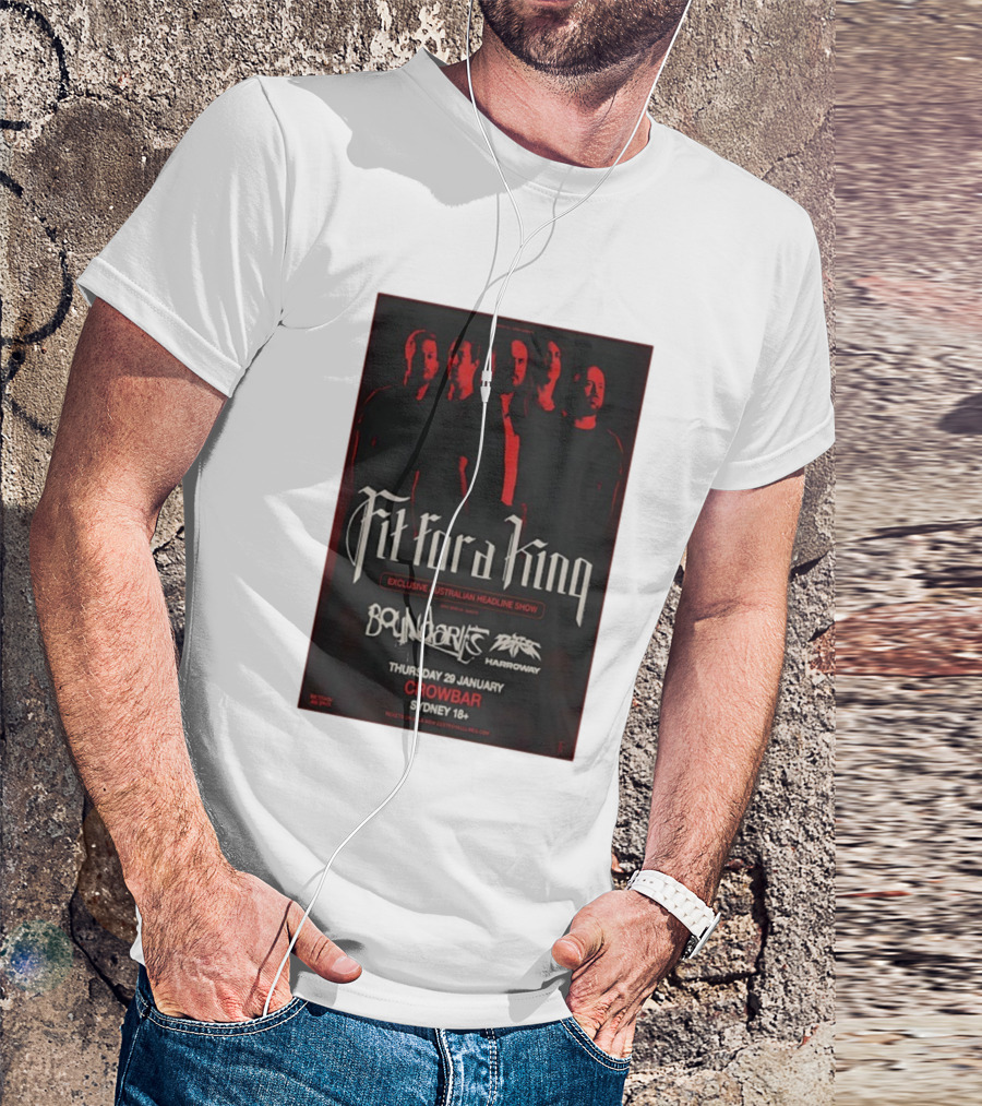 Fit For A King Exclusive Australian Headline Show Boundaries Thursday 29 January Crowbar Sydney 18+ T-Shirt