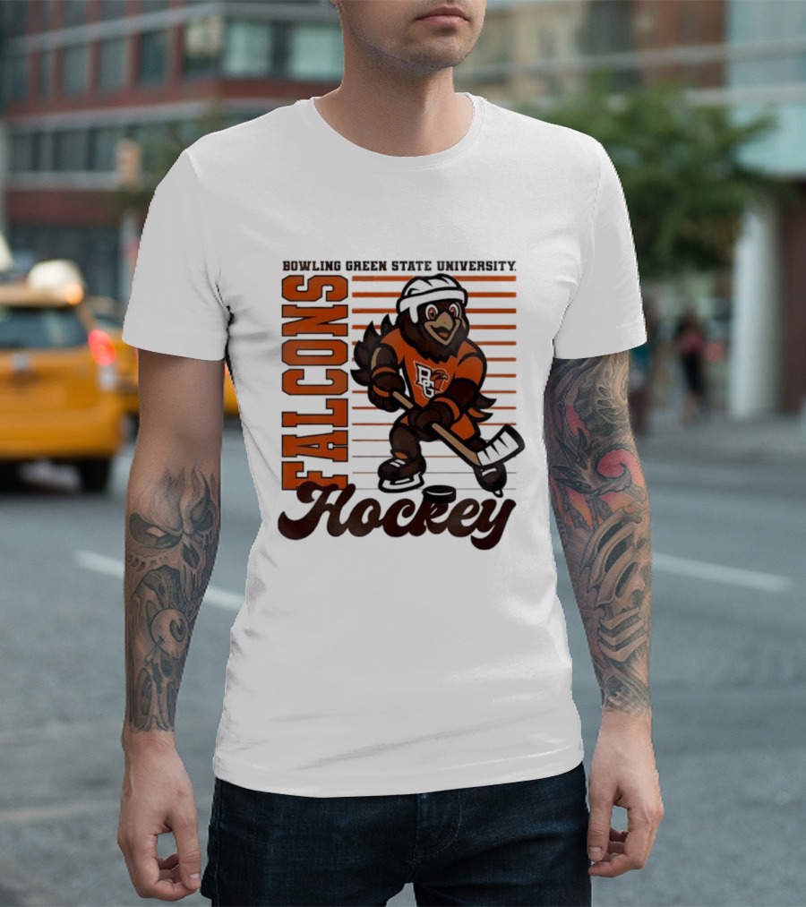 Bowling Green Falcons Freddy Falcon Hockey BG Mascot T-Shirt