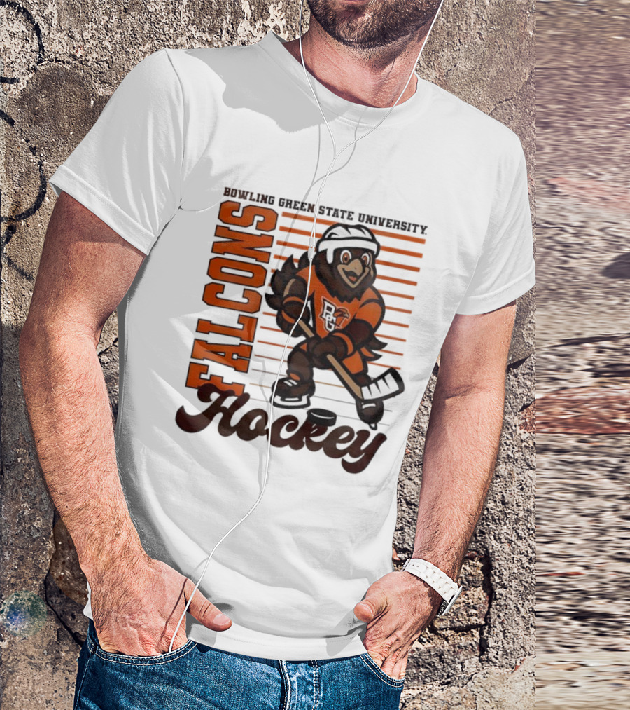 Bowling Green Falcons Freddy Falcon Hockey BG Mascot T-Shirt