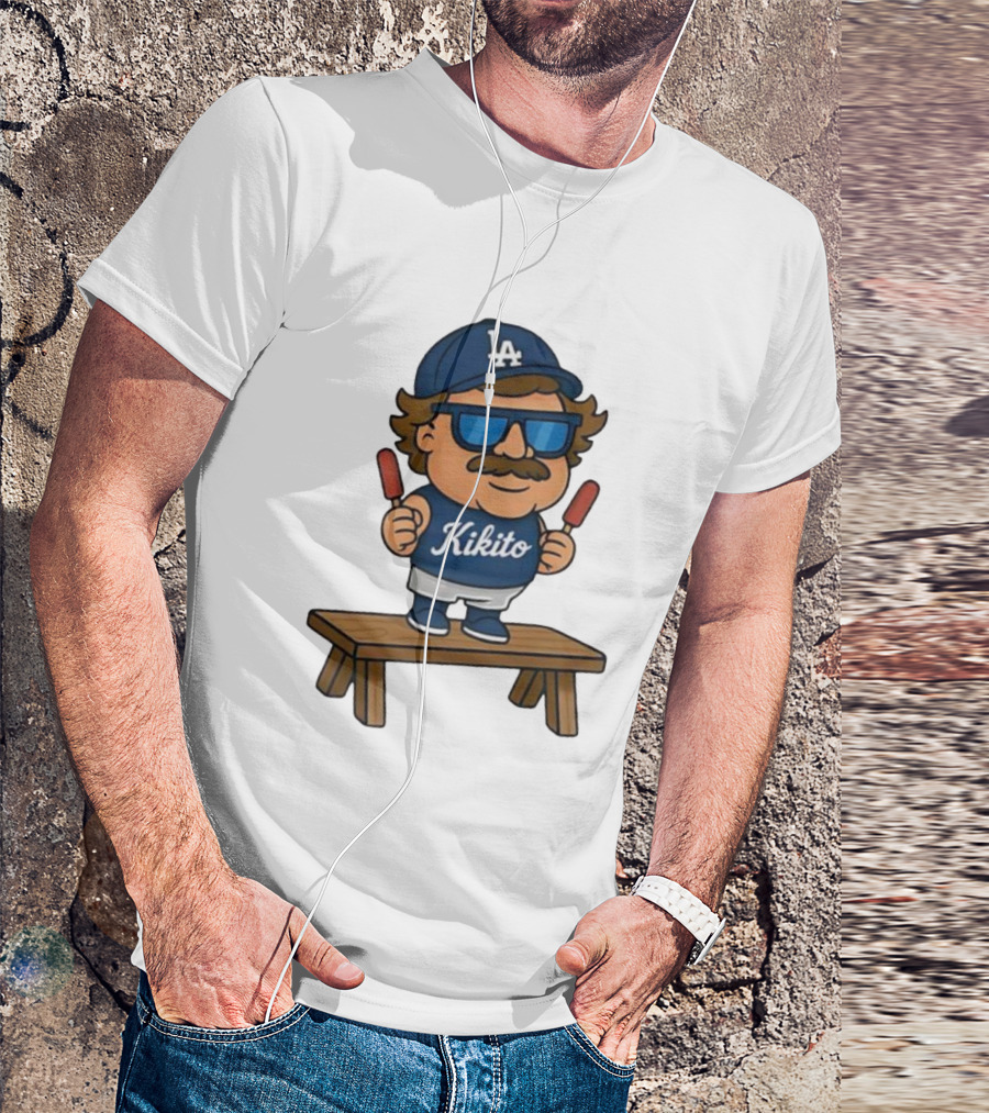 Kikito Popsicles LA Cap Character With Sunglasses And Mustache T-Shirt