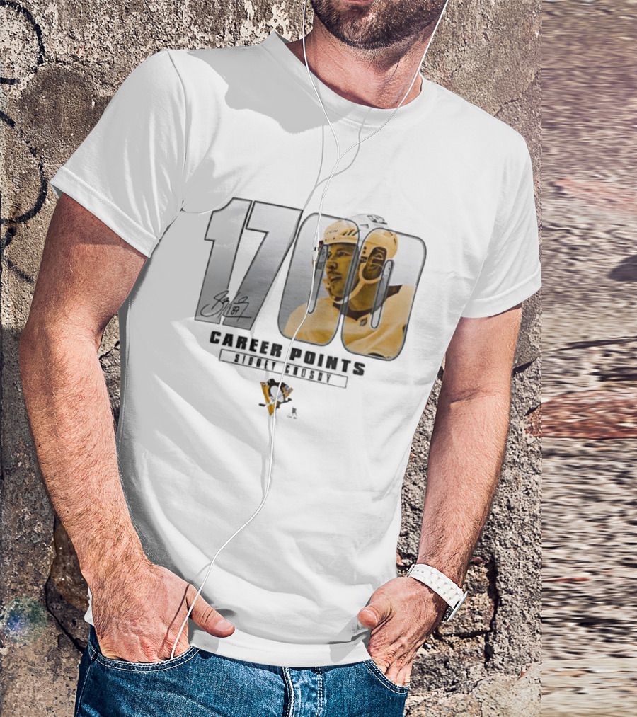 Sidney Crosby 1700 Pittsburgh Penguins Achievement Signature T-Shirt