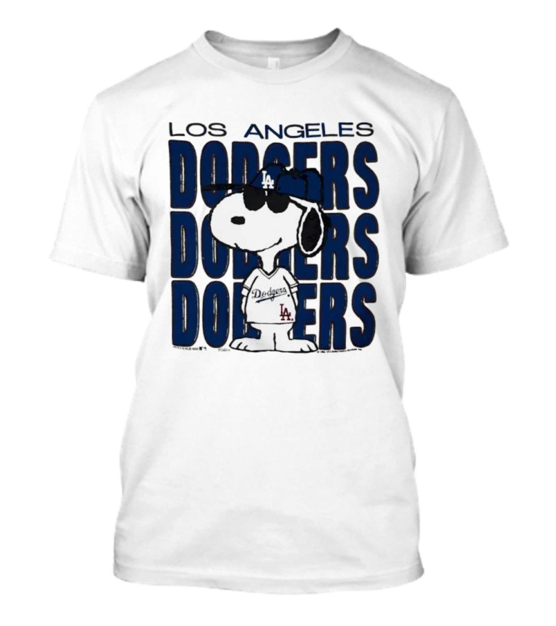 Snoopy Los Angeles Dodgers Jersey Vintage Style T-Shirt