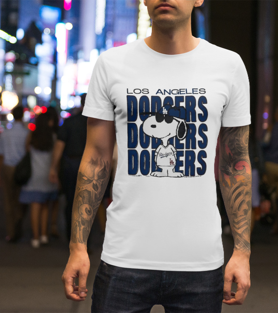 Snoopy Los Angeles Dodgers Jersey Vintage Style T-Shirt