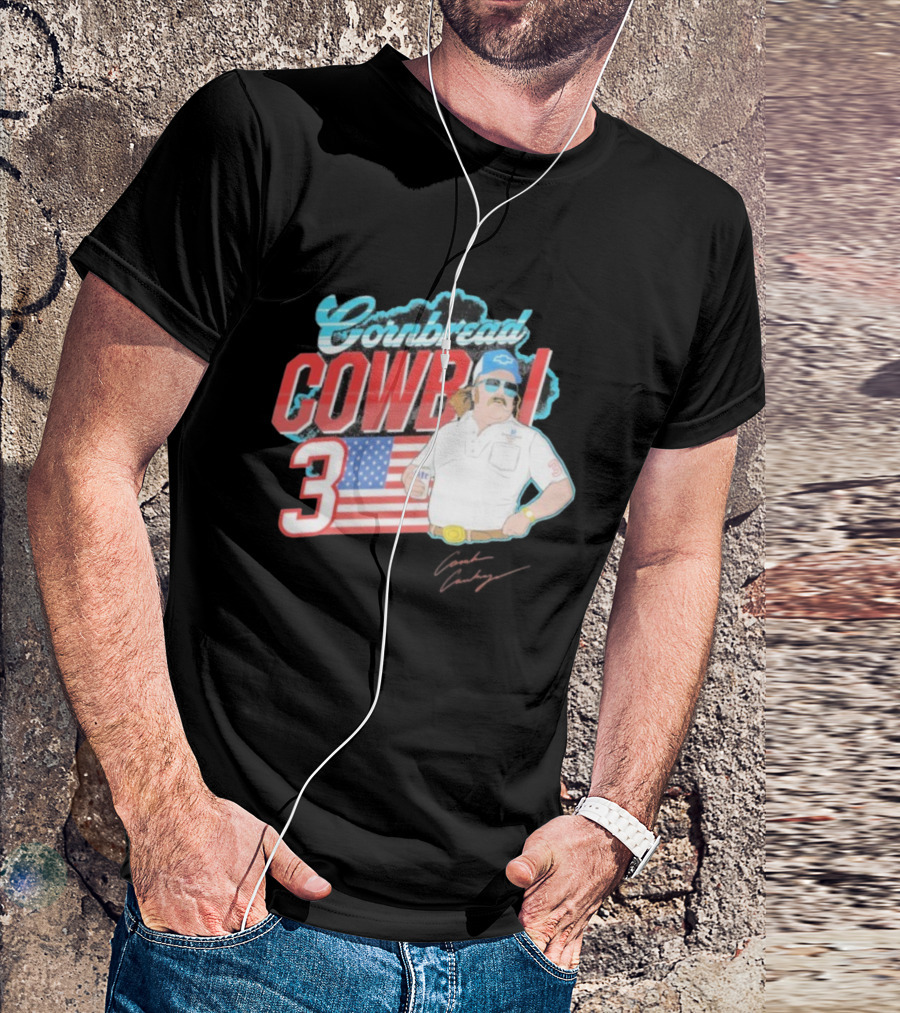 Cornbread Cowboi American Flag 3 Racing Fan T-Shirt