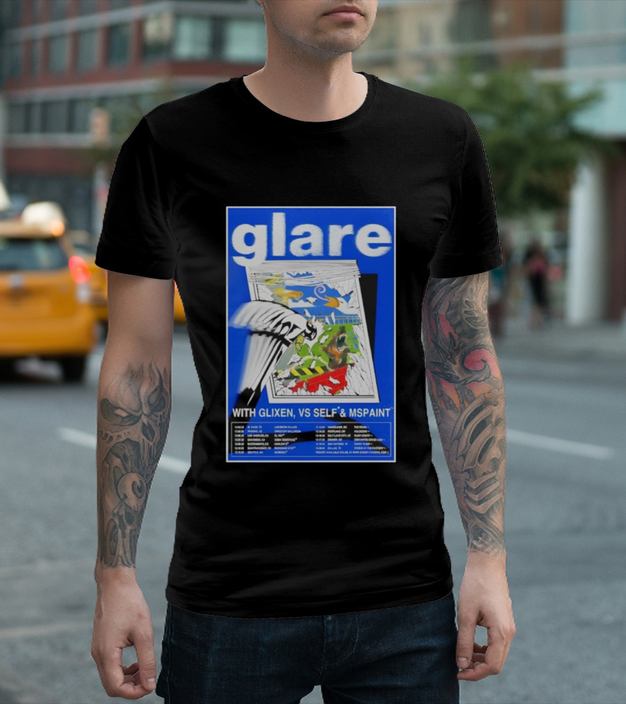 Glare Tour December 2025 With Glixen VS Self MSPAINT Concert Dates T-Shirt