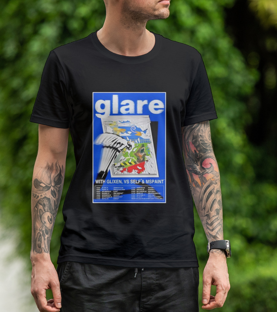 Glare Tour December 2025 With Glixen VS Self MSPAINT Concert Dates T-Shirt
