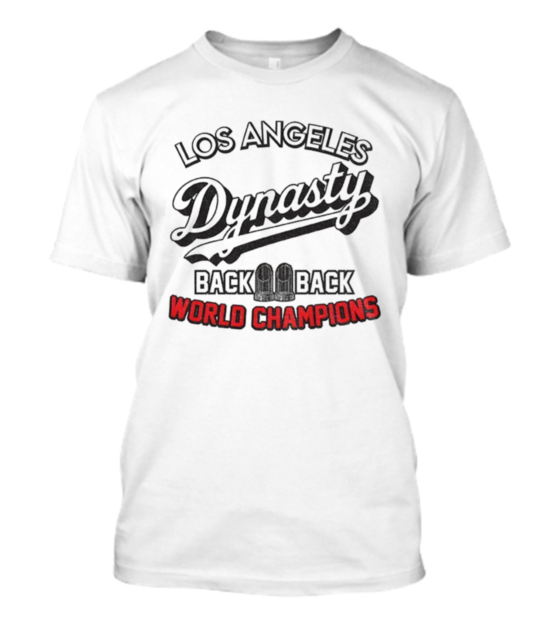 Los Angeles Dodgers Dynasty Back 2 Back World Champions T-Shirt