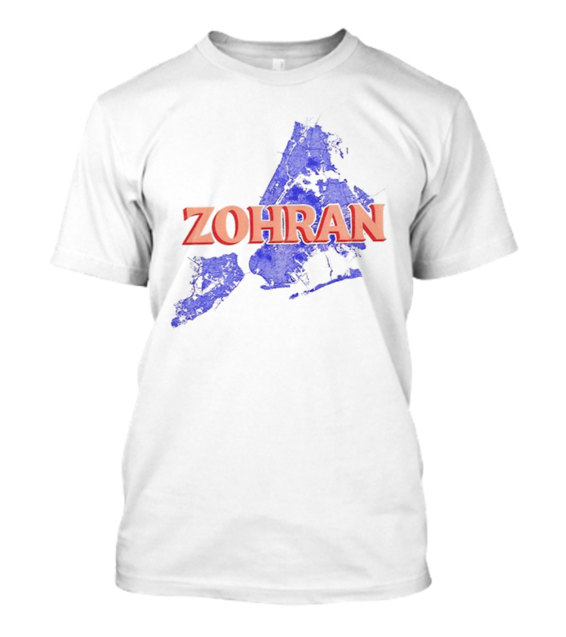 Zohran Mamdani NYC Mayor 2025 Campaign Blue Map Design T-Shirt