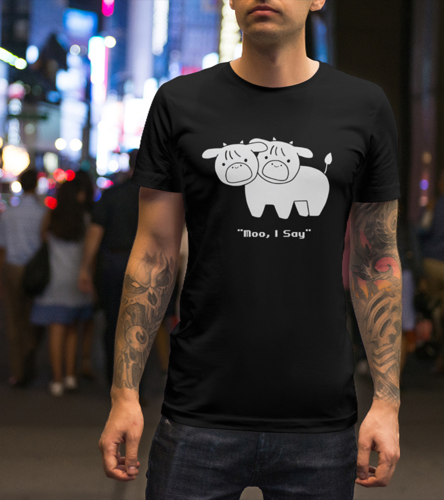 Cows Moo I Say Cute Double Cow Twins T-Shirt