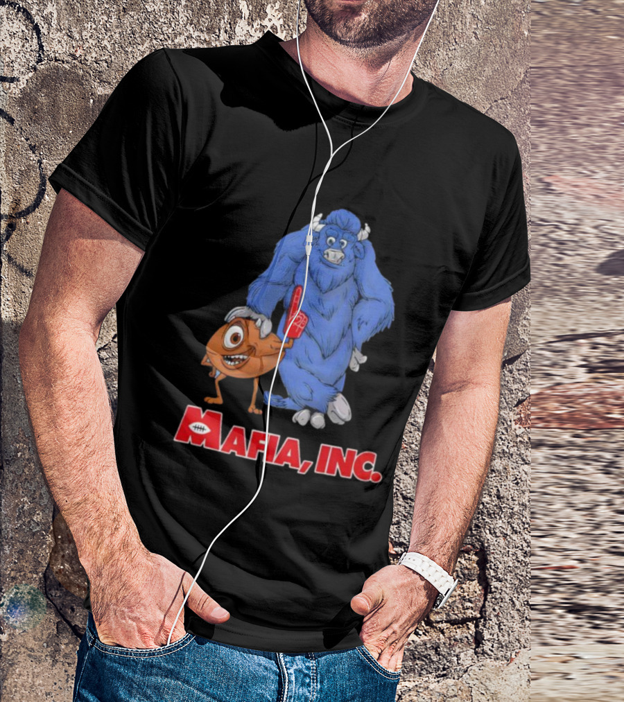 Buffalo Bills Mafia Inc Mascot Big Blue Yeti And Football Character T-Shirt