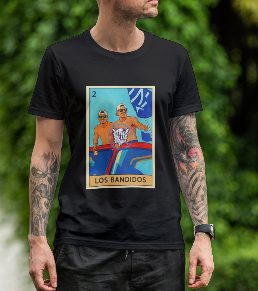 Dodgers Los Bandidos Loteria Card Bleeds Blue Designs T-Shirt