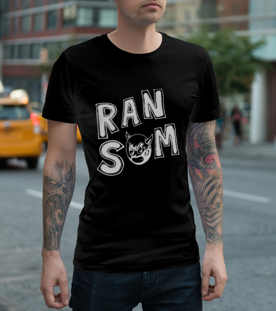 Ransom Devil Face Bold Text T-Shirt