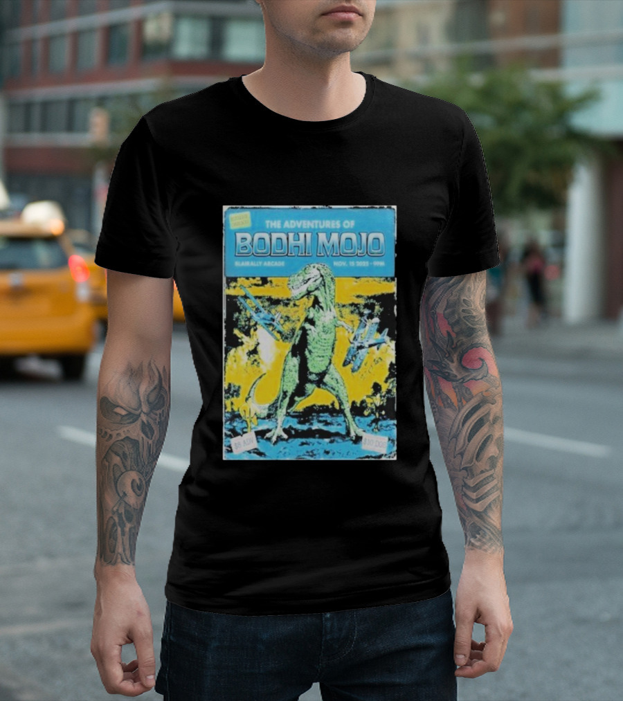 The Adventures Of Bodhi Mojo Nov 15 2025 Blairally Arcade Dinosaur Event T-Shirt
