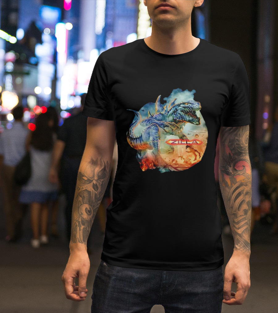 Zilla Monster Mania Epic Battle Chaos Scene T-Shirt