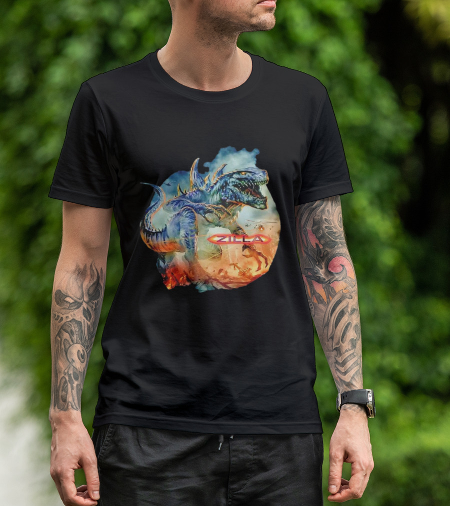 Zilla Monster Mania Epic Battle Chaos Scene T-Shirt