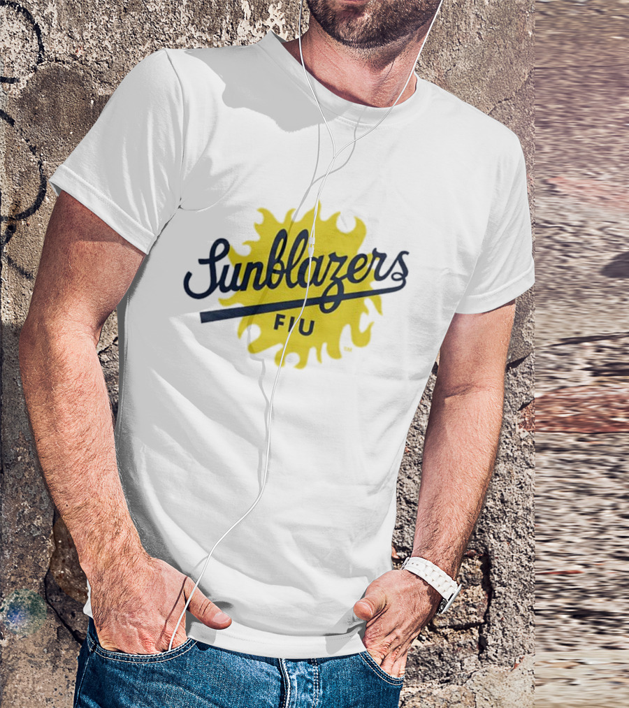 FIU Sunblazers NCAA Football Team Logo Retro Style T-Shirt