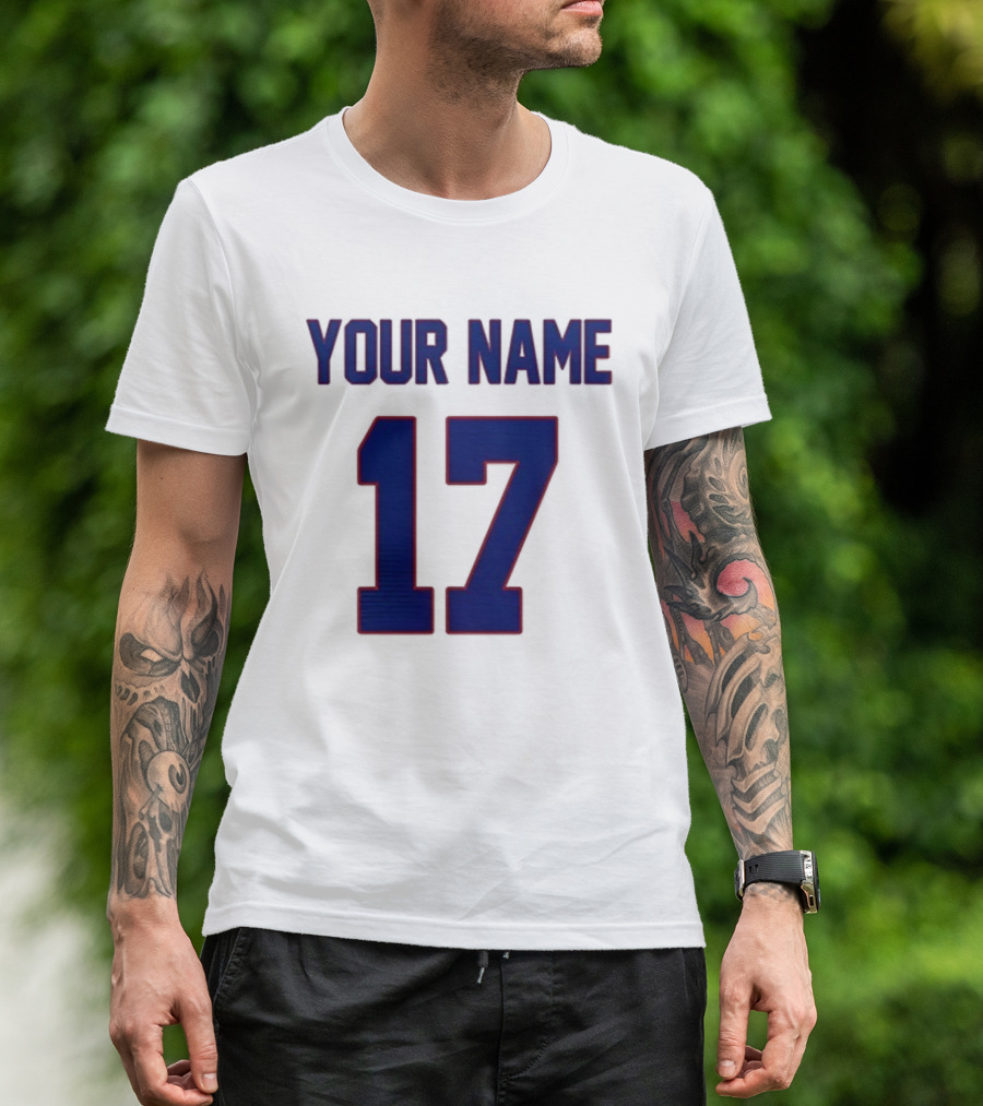 New York Giants Your Name 17 Old School Fits 2025 Football T-Shirt
