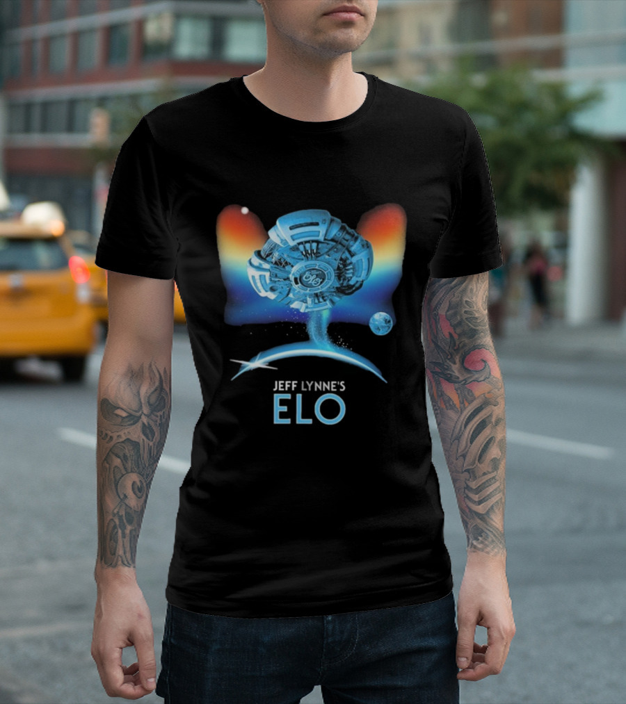 Jeff Lynne’s ELO Spaceship With Rainbow Astral Light T-Shirt