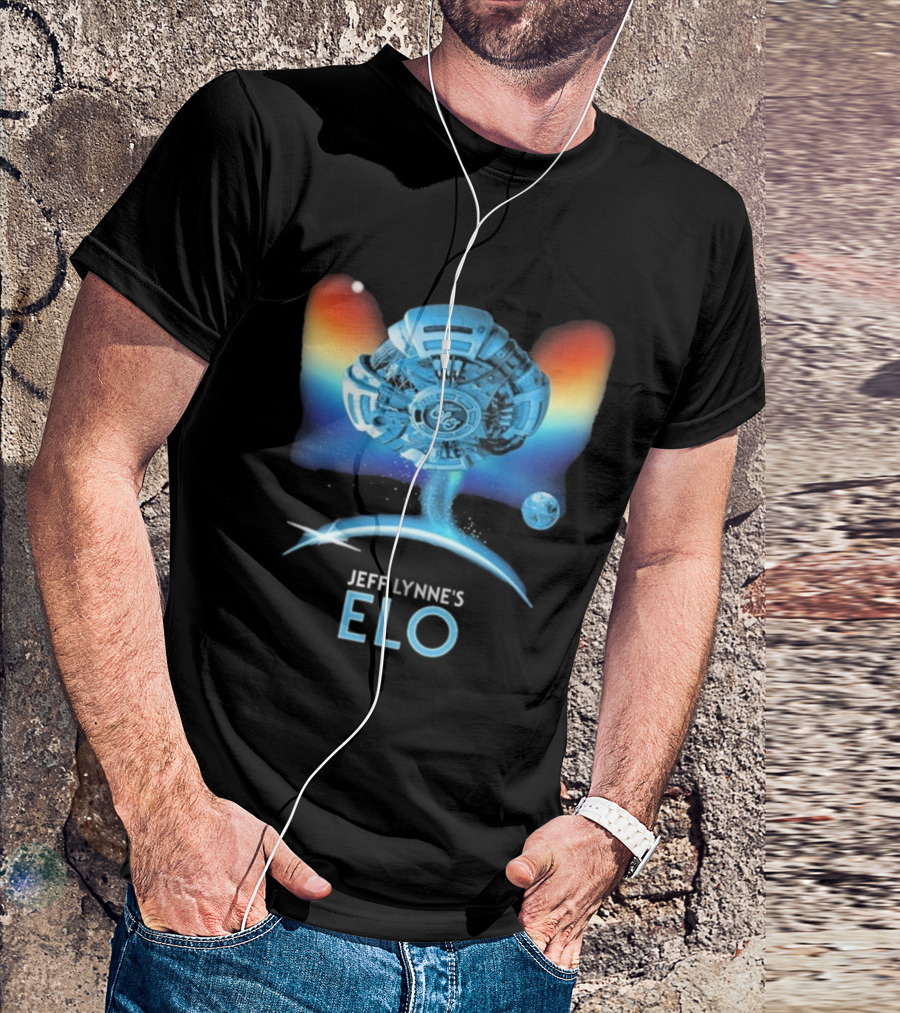 Jeff Lynne’s ELO Spaceship With Rainbow Astral Light T-Shirt