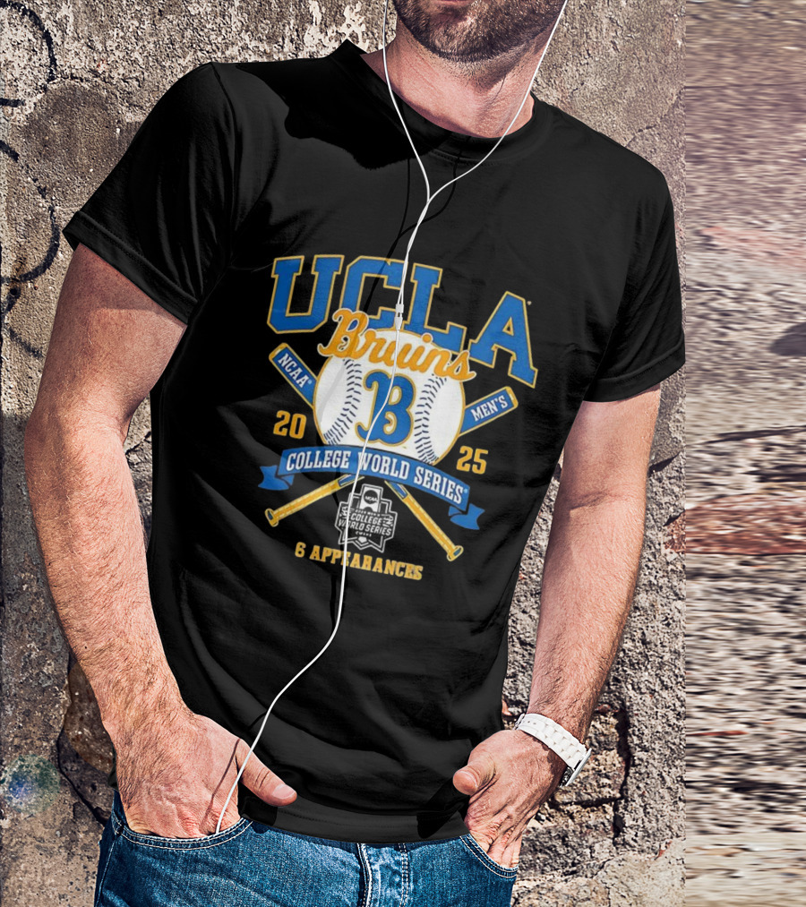 UCLA Bruins NCAA Men's College World Series 2025 Six Appearances T-Shirt