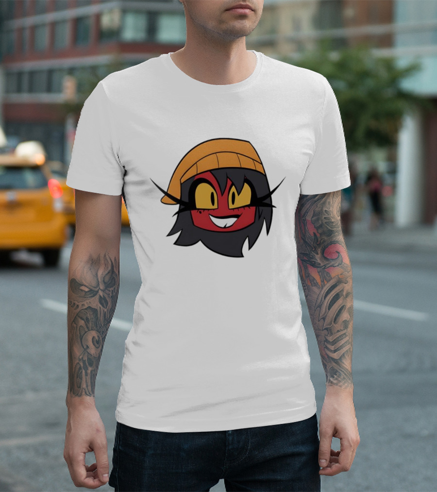 Unhappy Campers Millierd Red-Faced Character With Orange Hat And Yellow Eyes T-Shirt