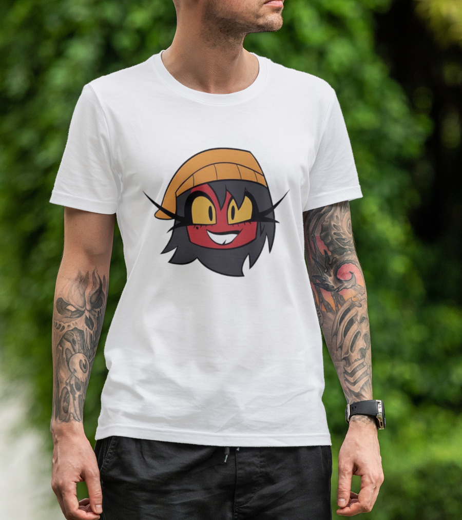 Unhappy Campers Millierd Red-Faced Character With Orange Hat And Yellow Eyes T-Shirt