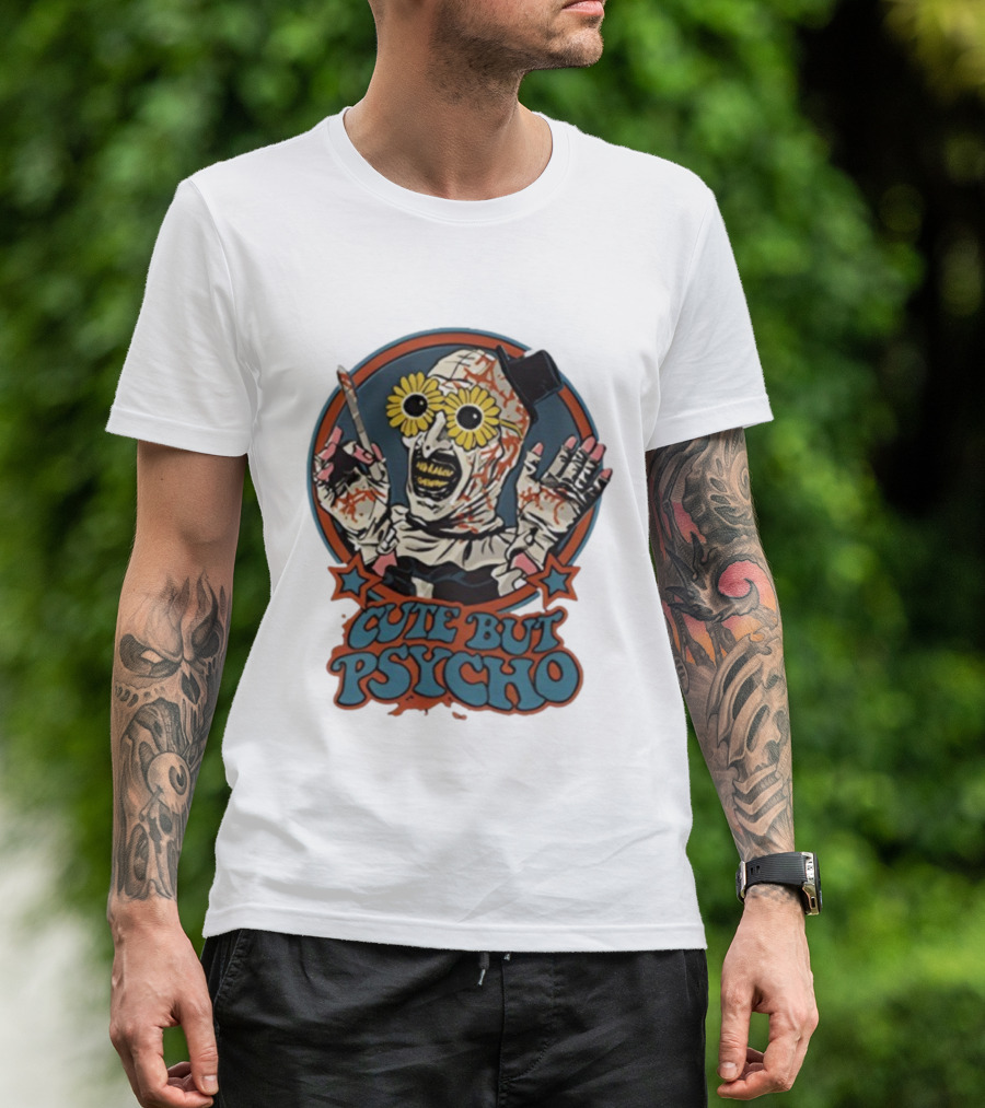 The Clown Cute But Psycho Creepy Knife Wielding Flower Eyed Jester T-Shirt