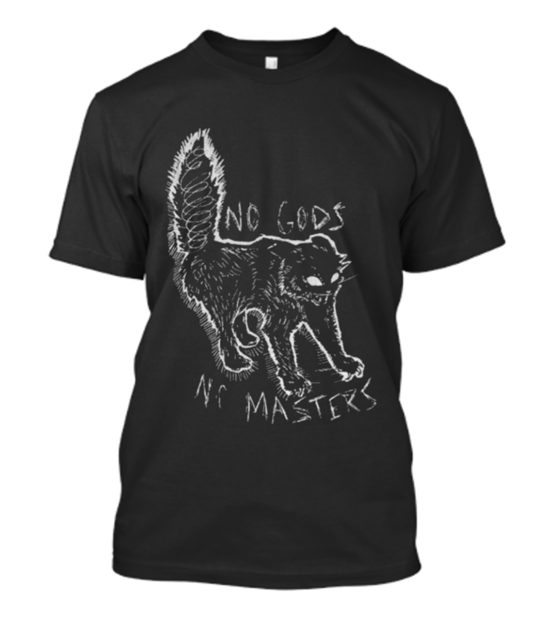 Feral Kitten Patch No Gods No Masters Anarchist Cat T-Shirt