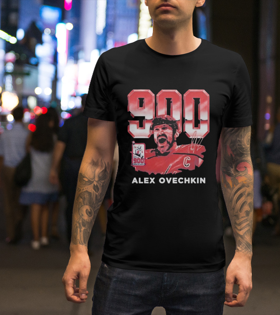 Alex Ovechkin 900 Career Goals Washington Capitals Signature T-Shirt
