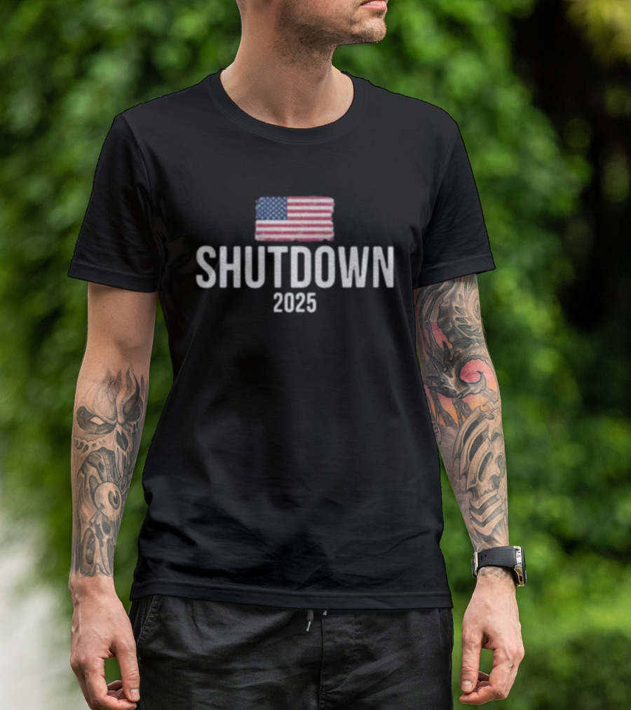 American Flag Shutdown 2025 T-Shirt