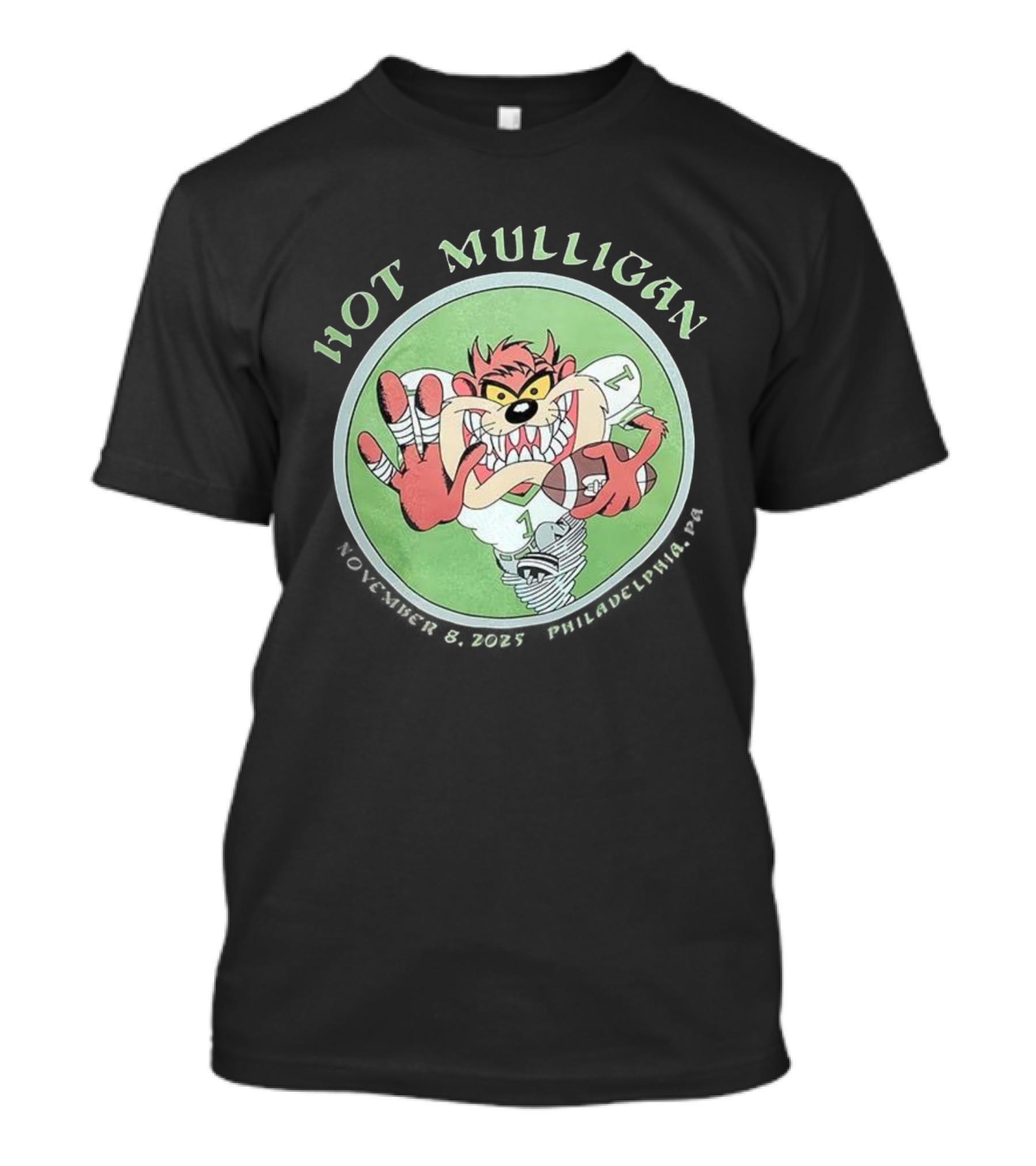 Hot Mulligan November 8 2025 Philadelphia PA Tasmanian Devil Football Player T-Shirt